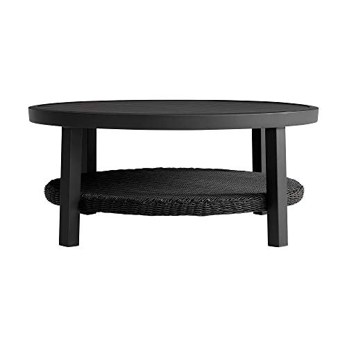 Armen Living Grand Modern Outdoor Patio Conversation Seating Set 5 Piece Black