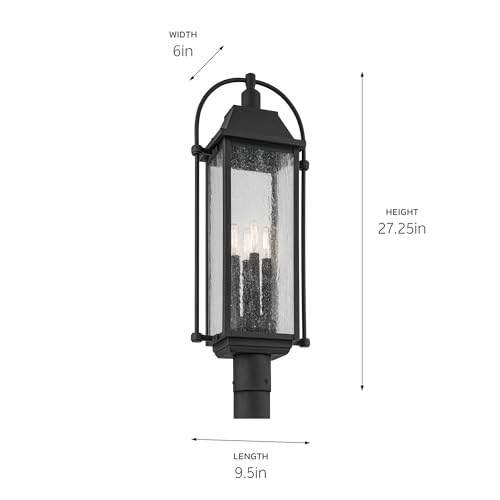 Kichler Harbor Row 4-Light Outdoor Post Light Textured Black