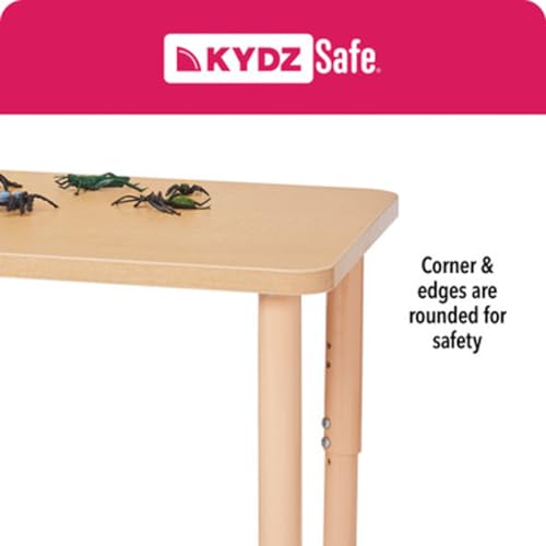 Jonti-Craft Kids Classroom Table with Storage and Clear Bins, Adjustable Height 24-31 Inches, White