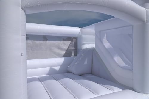 Okayego 15x15FT White Bounce House Castle with Slide & Ball Pit