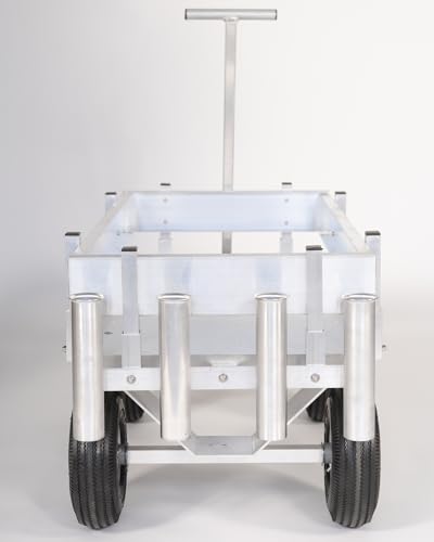 Alumacart Kahuna JR Aluminum Fishing Wagon with Rod Holder Silver