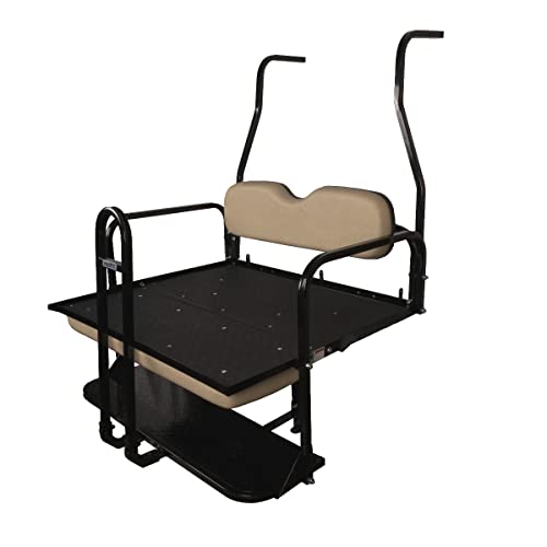 ProFX Golf Cart Rear Flip Seat Kit with Grab Bar for Club Car DS Gas & Electric Golf Carts Buff