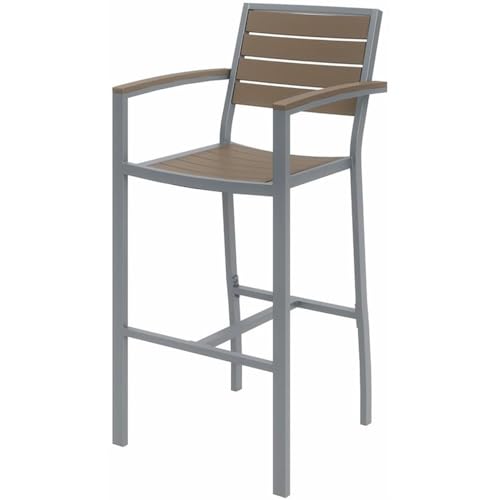 Home Square 29.5" Bar Stool Set of 3 Mocha Silver