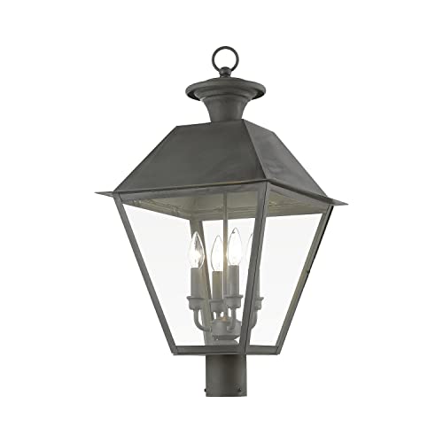 Livex Wentworth 4-Light Outdoor Post Top Lantern 27.5" Tall Black