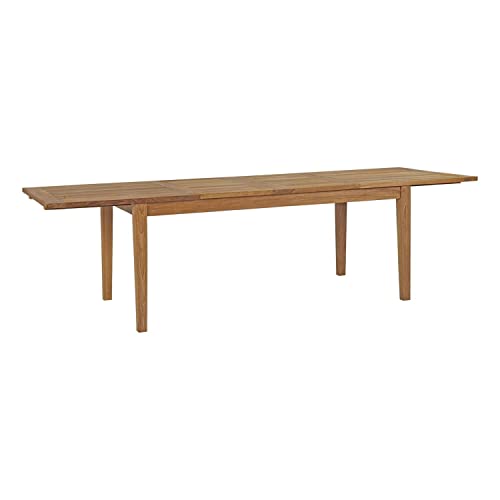 Modway Marina 9 Piece Outdoor Patio Teak Dining Set Natural White