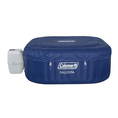 Bestway Coleman Hawaii AirJet Inflatable Hot Tub with EnergySense Cover Blue + SaluSpa Spa Seat Adjustable Legs 6 Pack