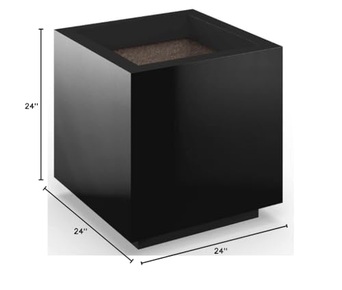 Generic Marek Square Fiberglass Planter 24" x 24" x 24" Black