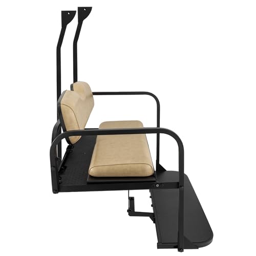 Gusto Club Car Precedent Golf Cart Flip Folding Rear Back Seat Kit Black
