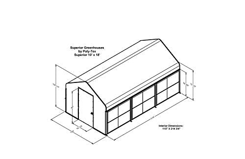 Poly-Tex Superior Greenhouse 10x18 ft Polyethylene Silver