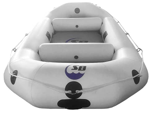 Inflatable Sport Boats 12ft White Water River Raft - 1.2mm Reinforced PVC, White