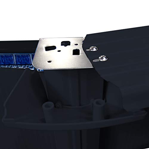 Lake Effect Pools Metropolitan 15' Round Above-Ground Pool Black with Blue Liner & Skimmer