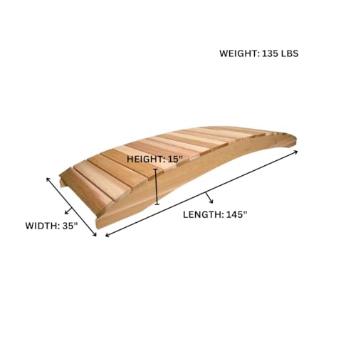 All Things Cedar 12-Ft Garden Bridge Natural Cedar Wood