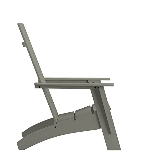 Flash Furniture Set of 4 Sawyer Modern Adirondack Chairs Gray