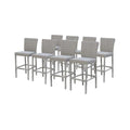 Afuera Living Contemporary Polyethylene Wicker Barstools with Back - Set of 8