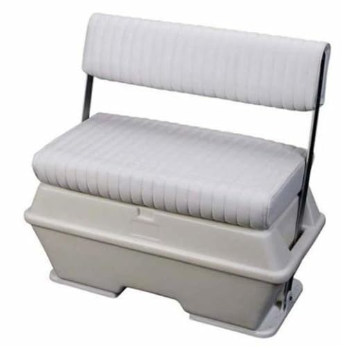 Moeller Deluxe Permanent Mount Swing Back Cooler Livewell Boat Seat White 50-Quart