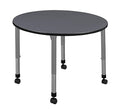 Romig Height Adjustable Mobile Classroom Table 48" Round Grey