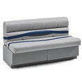 DeckMate Complete 55" Premium Pontoon Boat Seat Bench and Base Gray, Blue & Charcoal