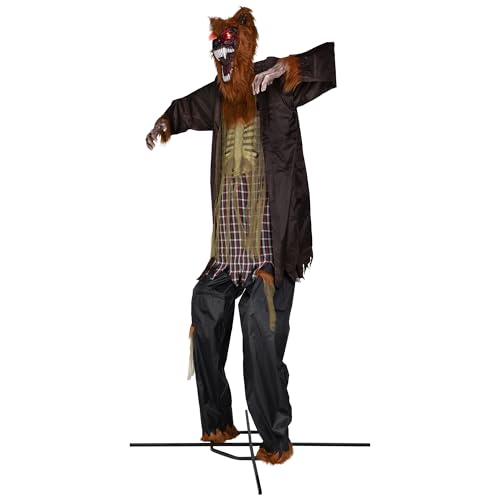 Northlight Huge Lighted Animated Talking Werewolf Halloween Decoration 12'' Brown