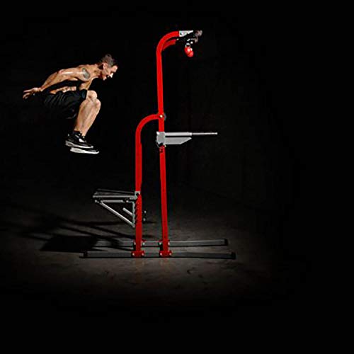 Stamina X Fortress Power Tower with Plyo Box - Dip Bar Pull Up Bar Station - Red