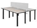 212 Main Kee Benching System with Privacy Divider 60x24 Maple & Black Multicoloured