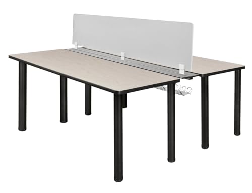212 Main Kee Benching System with Privacy Divider 60x24 Maple & Black Multicoloured