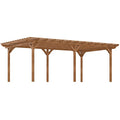 Outsunny 12' x 20' Outdoor Pergola Wood Gazebo Brown