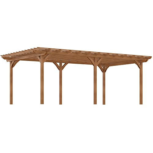 Outsunny 12' x 20' Outdoor Pergola Wood Gazebo Brown