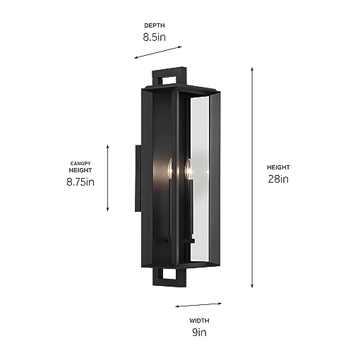 Kichler Kroft 2-Light Textured Black Outdoor Wall Light