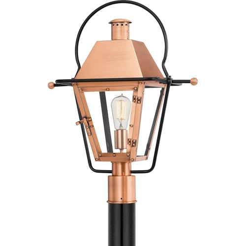 Quoizel Rue De Royal Charleston Outdoor Post Lantern 22.75 Inch 1-Light Aged Copper