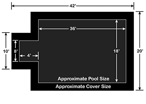 Loop-Loc II Black Super Dense Mesh In-Ground Pool Safety Cover 18' x 36' with Center End Step