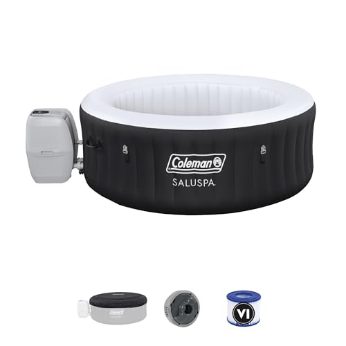 Bestway Coleman Miami AirJet Inflatable Hot Tub with EnergySense Cover Black