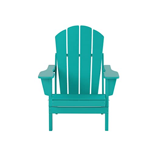 WestinTrends Malibu Outdoor Folding Poly Adirondack Chair Set of 8 Turquoise