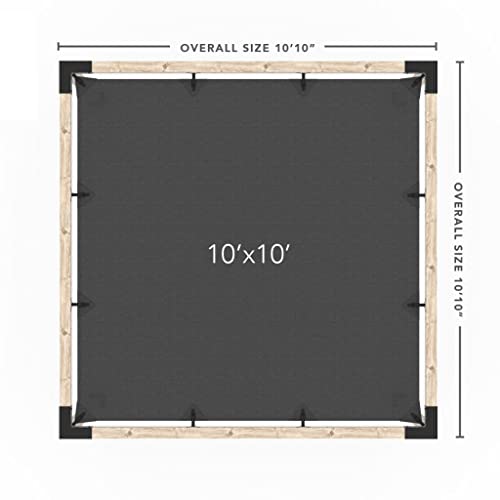 TOJAGRID Pergola Kit with Shade SAIL for 4x4 Wood Posts (10x10) Black