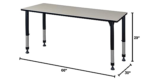 Regency Kitt Height Adjustable Classroom Table 66" x 30" Light Maple