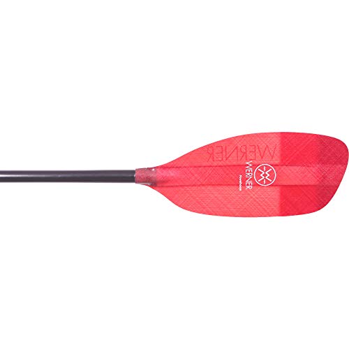 Werner Paddles Powerhouse Fiberglass 4-Piece Breakdown Kayak Paddle Translucent Red