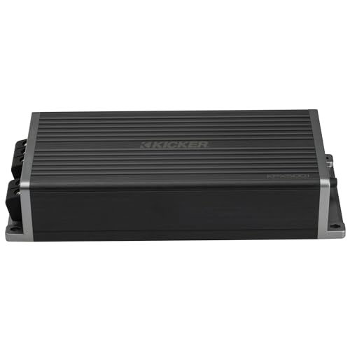 KICKER 10-Inch Loaded Premium Marine Sub Enclosure with Passive Radiator & 51KPX5001 Powersports Amp Bundle