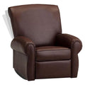 Dozydotes Big Kids Rocker Recliner Pecan Brown Leather-Like Fabric
