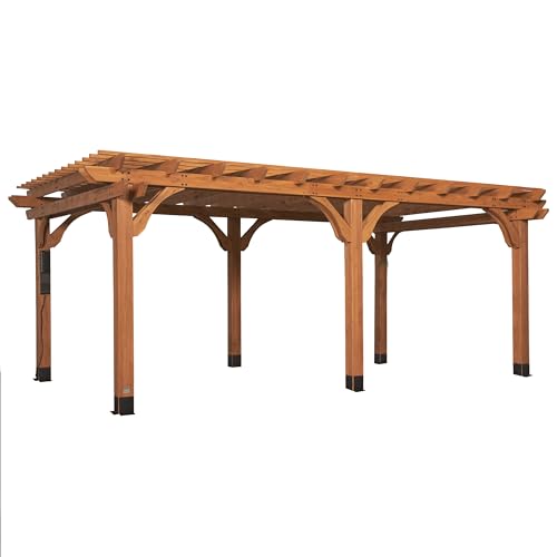Backyard Discovery Beaumont 20' x 12' Cedar Wood Pergola Kit Light Brown