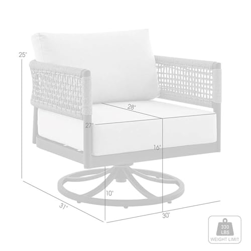 Afuera Living Modern Aluminum Outdoor Swivel Rocking Chair Black