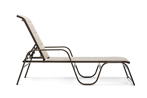 Winston Key West 2 Piece Padded Sling Stacking Chaise Set Textured Pewter