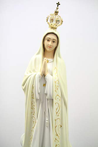 Vittoria Collection 44" Our Lady of Fatima Statue Sculpture White
