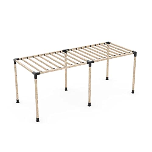 TOJAGRID Double Pergola Kit for 4x4 Wood Posts with KNECT 2x4 Brackets Black