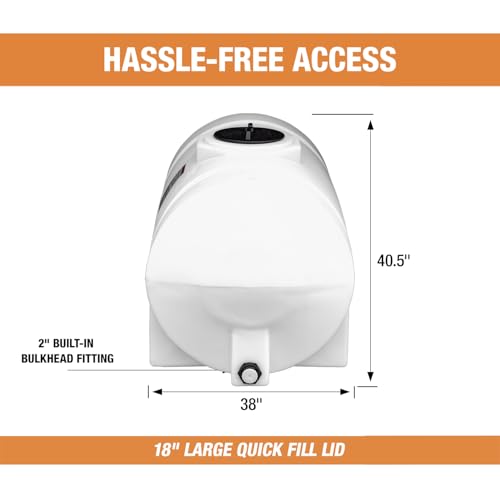 RomoTech 325 Gallon Horizontal Polyethylene Water Tank with Legs Saddle