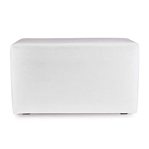 Howard Elliott Collection Square Outdoor Patio Bench Cover Atlantis White