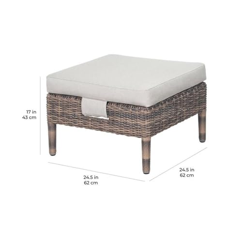 Seasonal Living Provenance Signature Wicker Leeward Aluminum Ottoman Brown