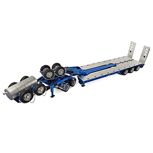 TOUCAN RC HOBBY JDMODEL 1.5M Metal Trailer for 1/14 Tractor Truck Blue Silver
