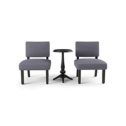Furniture of America Jetson 3-Piece Wood Accent Table and Chair Set Grey