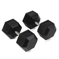 Titan Fitness 120 LB Pair Black Rubber Coated Hex Dumbbells