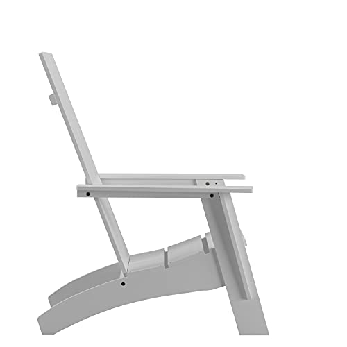Flash Furniture Set of 4 Sawyer Modern Adirondack Chairs White