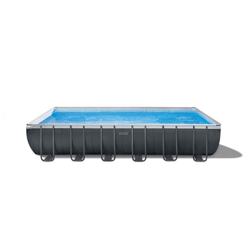 Intex ZX100 Auto Pressure Side Pool Cleaner and Rectangular Ultra XTR Frame Swimming Pool White